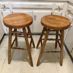 2 Real Wood Bar  Stool