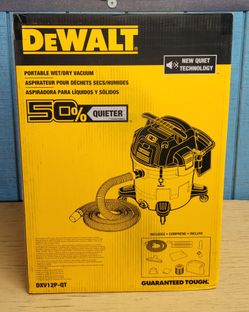 Dewalt Stealthsonic Quiet 12-Gallon Portable Wet/Dry Vacuum with Accessories -BRAND NEW