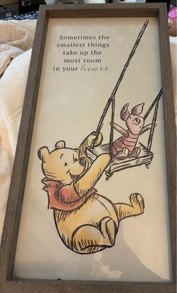 Winnie the Pooh Framed Wood Wall Sign