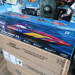 24 sonic2akeRC boat ready to run including remote controller battery and a charger special sale right now