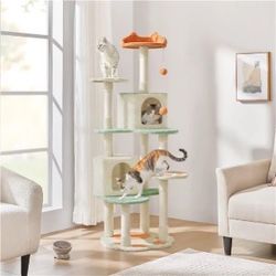 65″ Tall Cat Paw-Shaped Play Tower