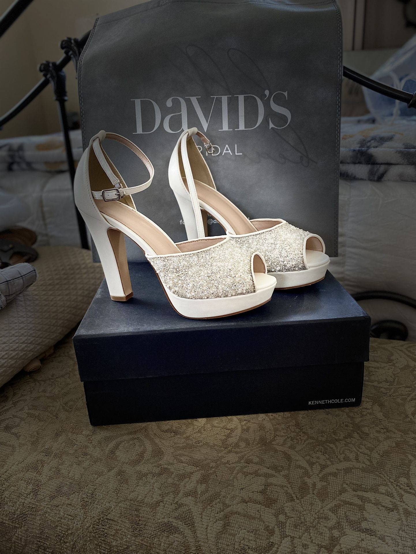 Beaded Beige Wedding Shoes