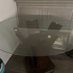 Moving Sale – Round Glass Dining Table