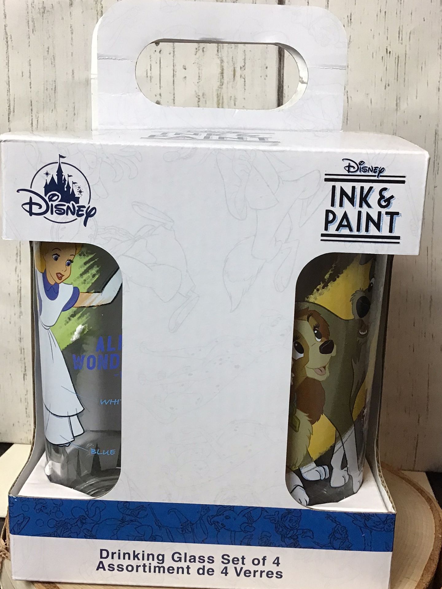 Disney Ink & Paint Glasses Set Of 4