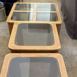Coffee Table & 2 End Tables – Matching Set – $75