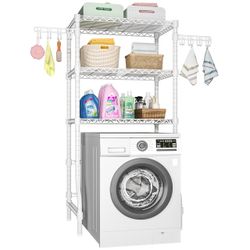 Laundry Room Storage Organizer, White