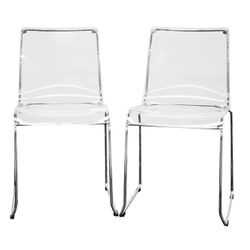 Cramlington Clear Stacking Side Chair (Set of 2)