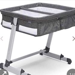 Delta Children Simmons Kids' By The Bed City Sleeper Bassinet For Twins - Gray  Open box item