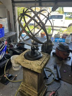 Antique 1920’s armillary Sundial With Base  Globe Pure Bronze Obo