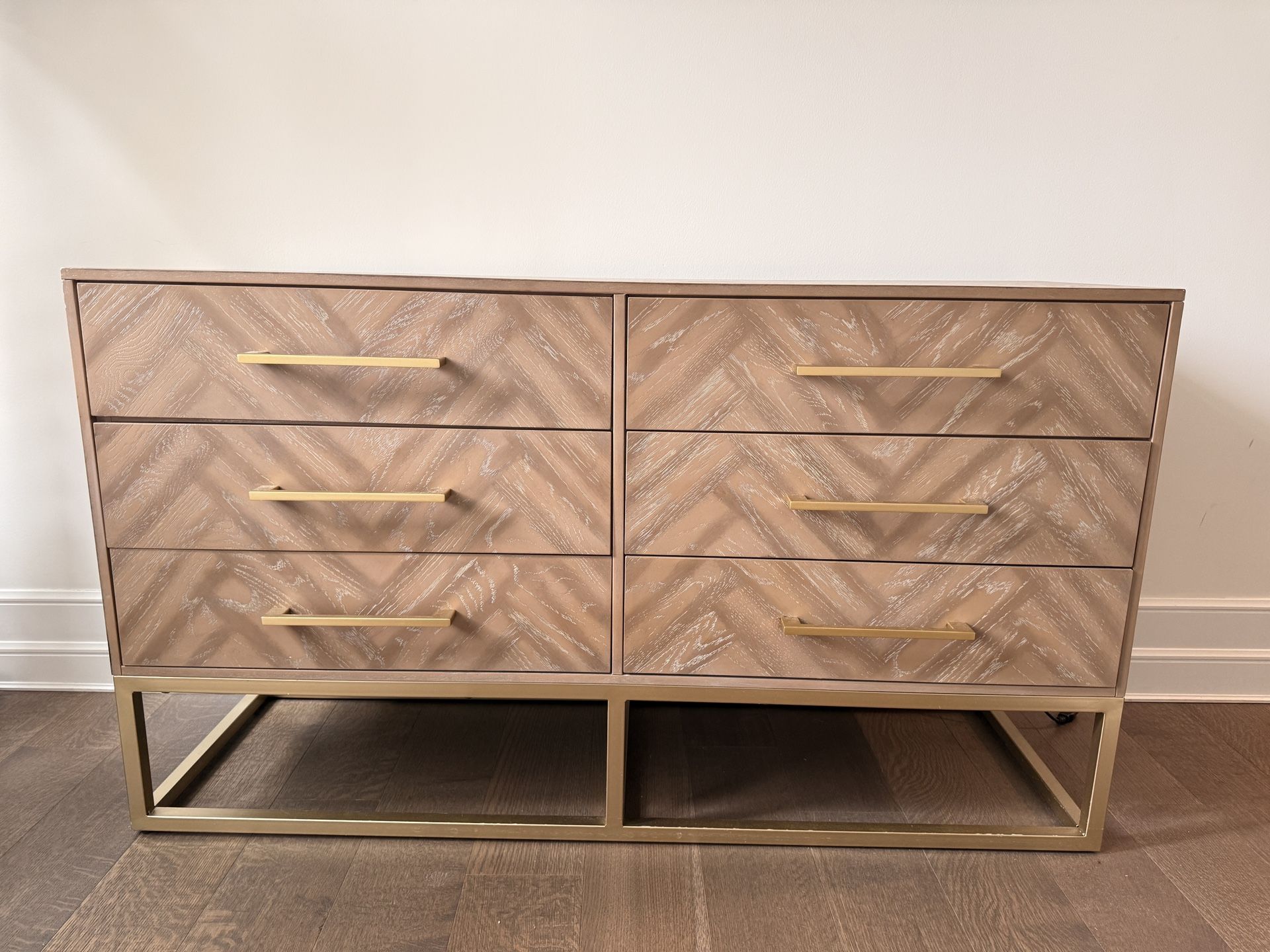 Stunning Mid Century Dresser with Brass Accents