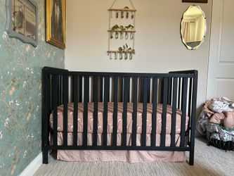 Matte black baby crib