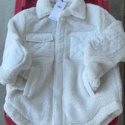 alo Sherpa Bomber Jacket color ivory White size: small