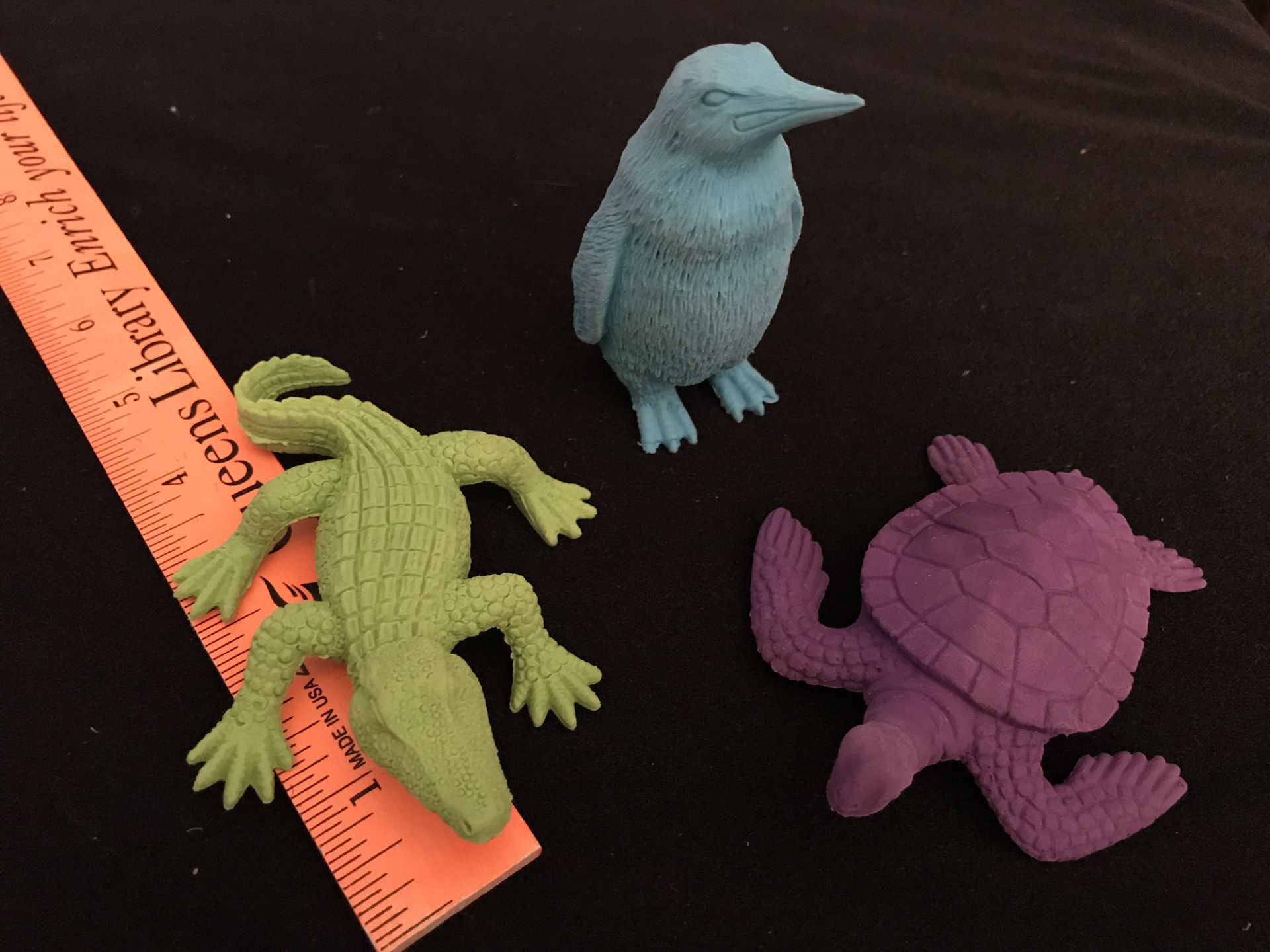 Set of 3 New Animal Erasers