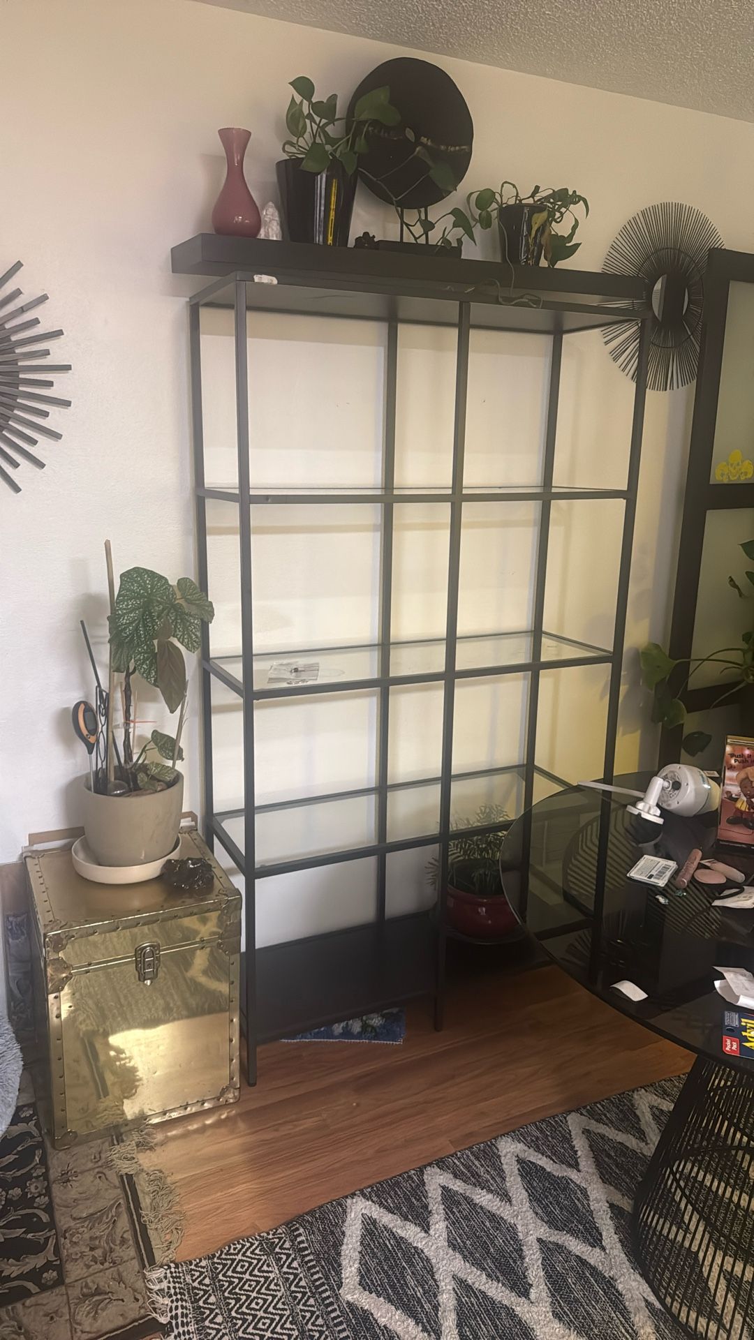 Glass 4 Shelf Bookcase