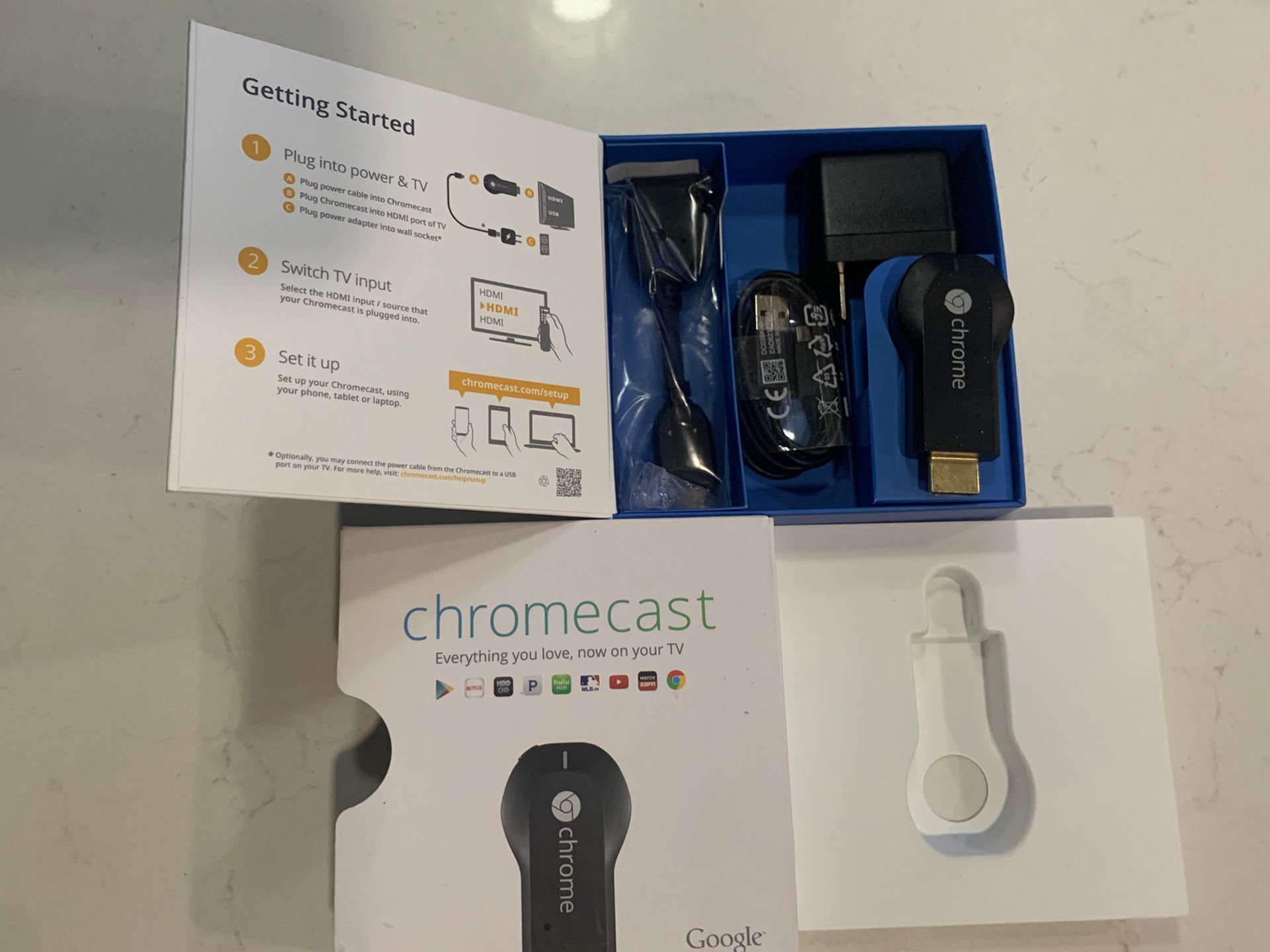Google Chromecast HDMI Media Streamer - Black (H2G2-42), Refurbished