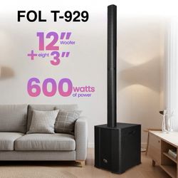 FOL FS-T929 — a premium-grade 600-watt sound tower designed for parties, live performances, and semi-professional audio setups