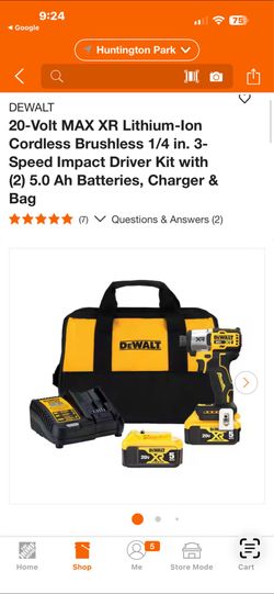 20-Volt MAX XR Lithium -lon Cordless Brushless 1/4 in. 3-Speed Impact