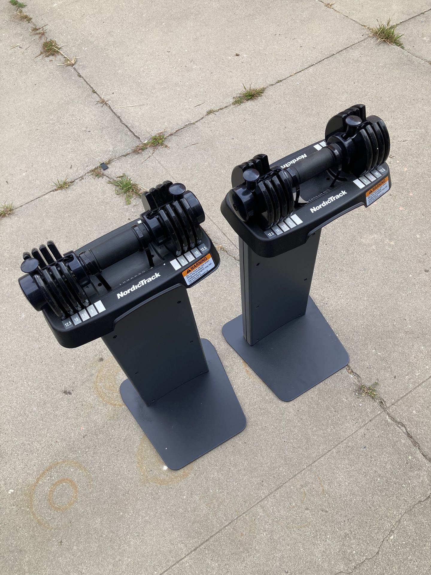 NordicTrack Adjustable Dumbbell 25lb SET with Holding Racks