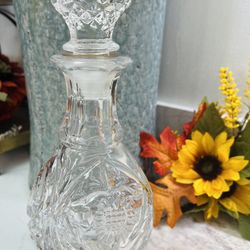 Vintage Crystal Decanter with Stopper 10”