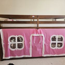 Kids Loft Bed ( Princess Curtains Included!)