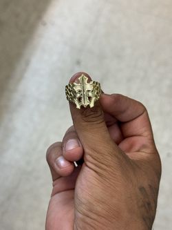 Yellow Gold Triple Cross Nugget Ring