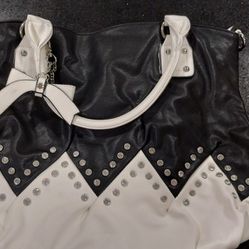 Leather Studded Hobo/Tote Bag