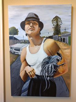 Acrylic Painting. "El Gallo Negro" Blood In Blood Out.