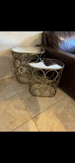 Golden / Mirror Metal Modern Side Tables $40