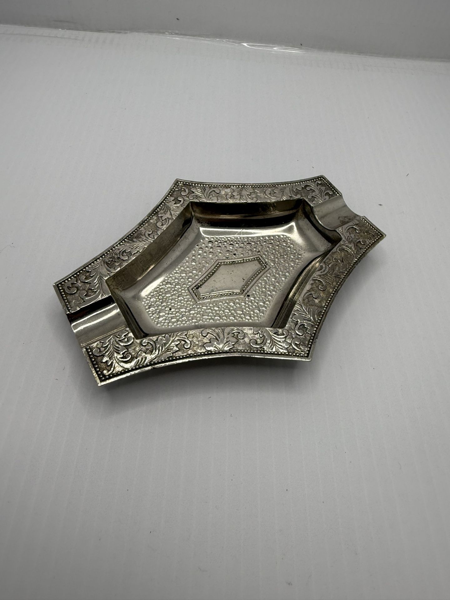 Rare Antique Cigar Ashtray Art Nouveau Pewter 1900s