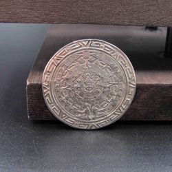 Sterling Silver Mayan Calendar Pin Brooch