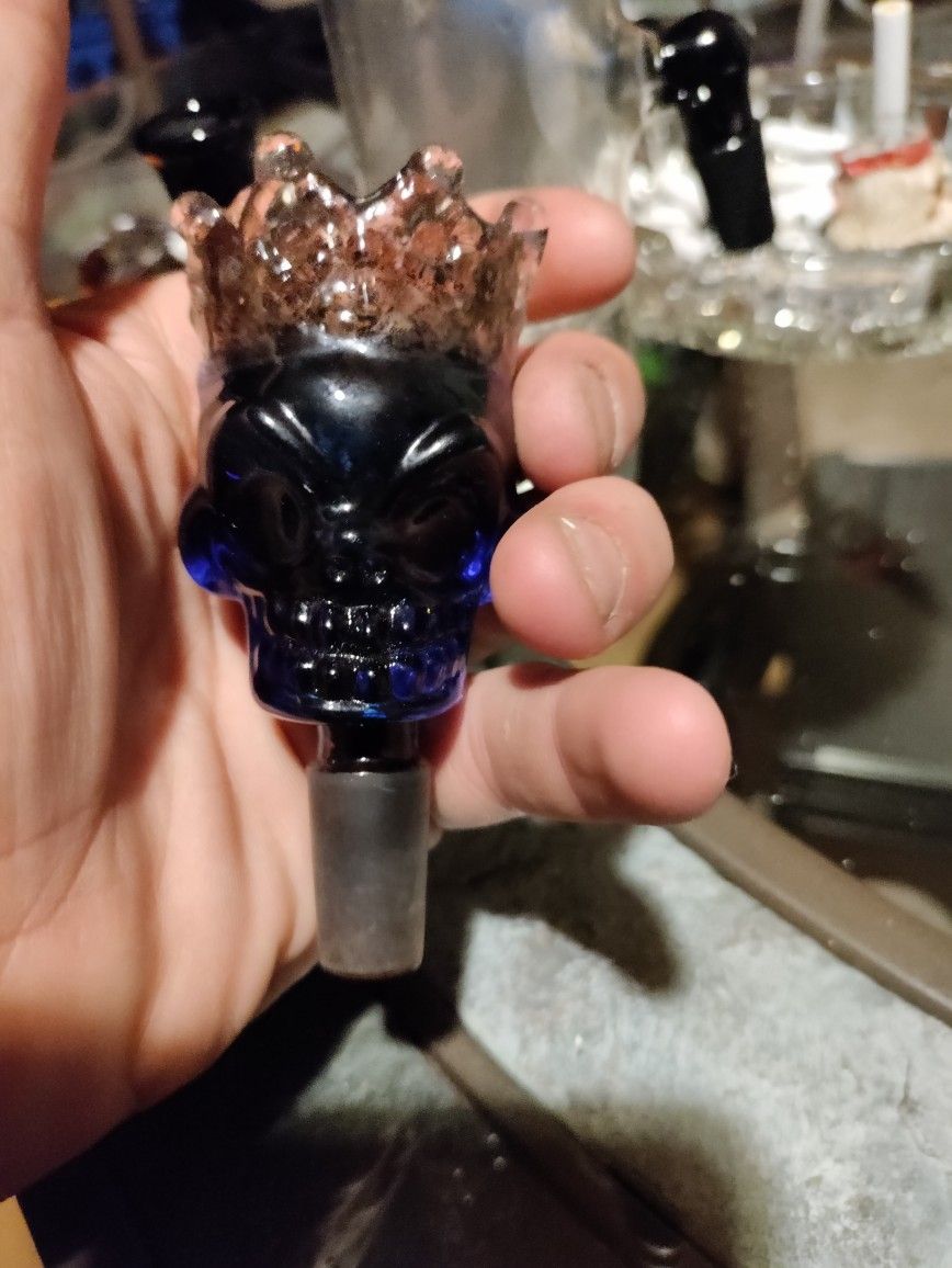 Skull Tobacco Bowl Blue