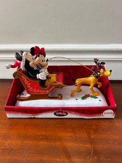 Disney Mickey Minnie Pluto Christmas Sled Holiday Table Decor