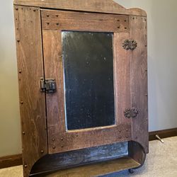 Antique Mirrored Cupboard With Shelf