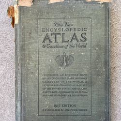 The New Encyclopedic Atlas and Gazetteer of the World, Antique 1917, PF Collier