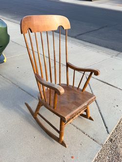 Brown Wood Rocking Chair  - 42” Height / 23” Width