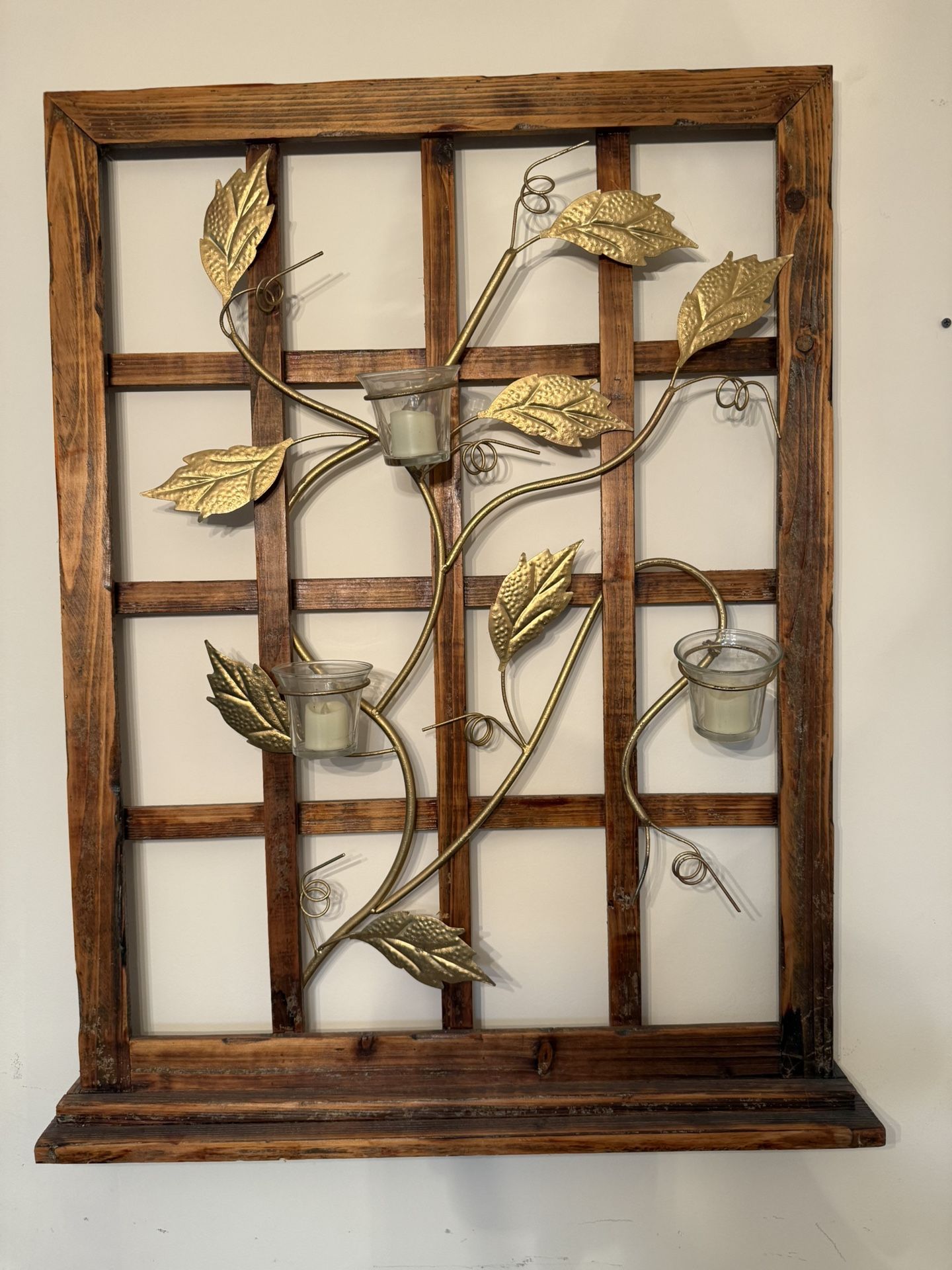Large Wall Art Decor Wood Gold