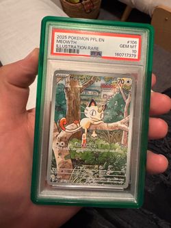 Meowth illustration Rare #106 PSA 10 Phantasmal Flames Pokemon