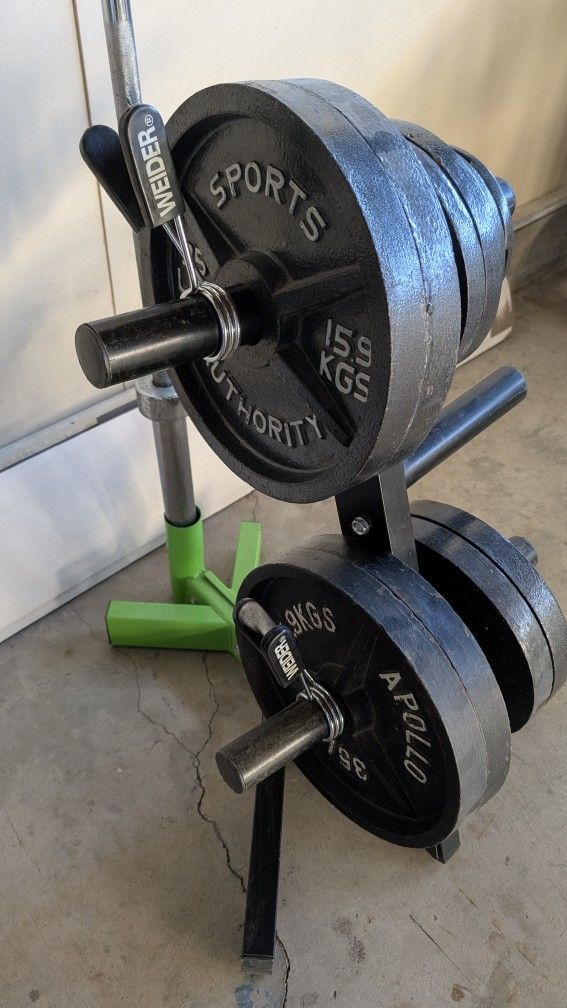 Olympic Weights Barbell Storage