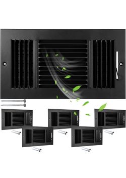 Brand New 6Pcs Vent Covers 10x6” Black