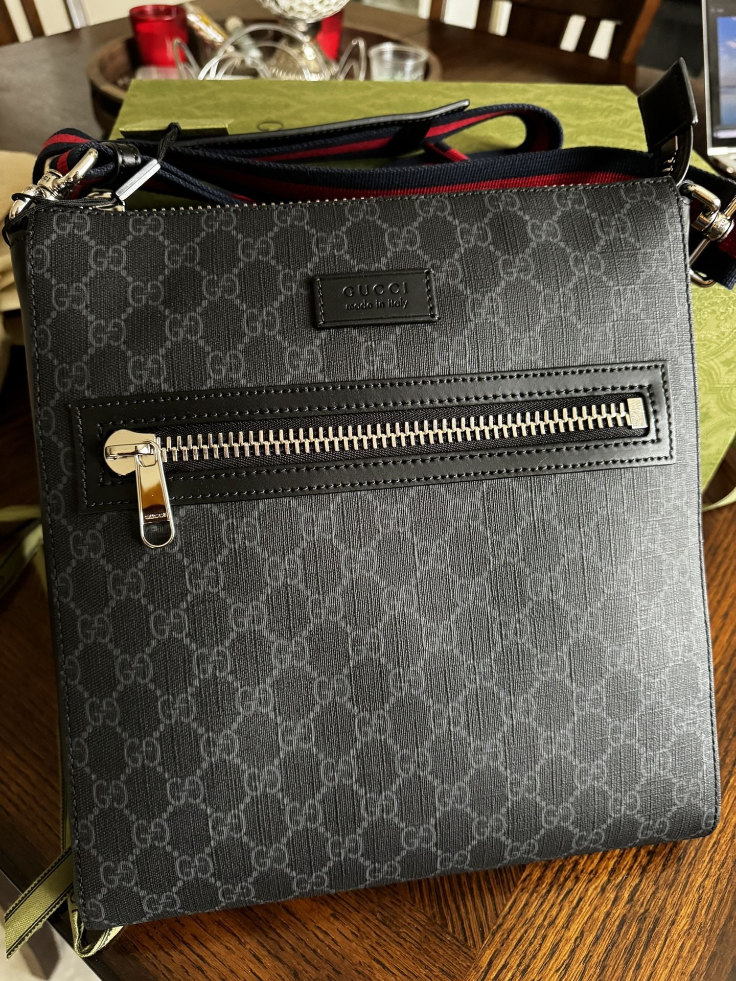 Gucci GG Black Messenger bag, Black GG Canvas