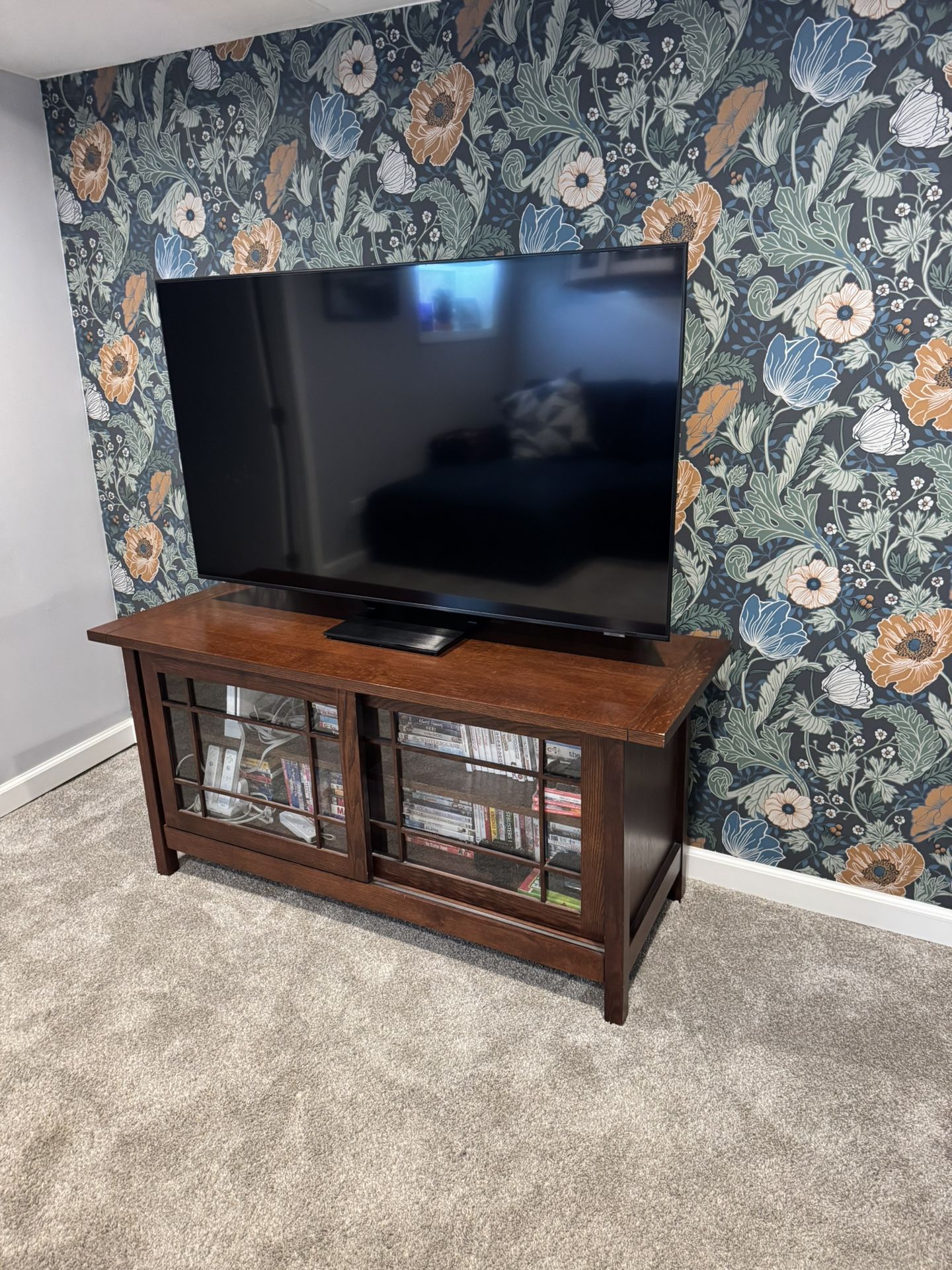 Crate and Barrel solid wood tv stand