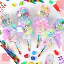 Brand new 21pcs Giant Lollipop Valentines Kit - Lollipop-Shaped Plastic Container, Valentines Day