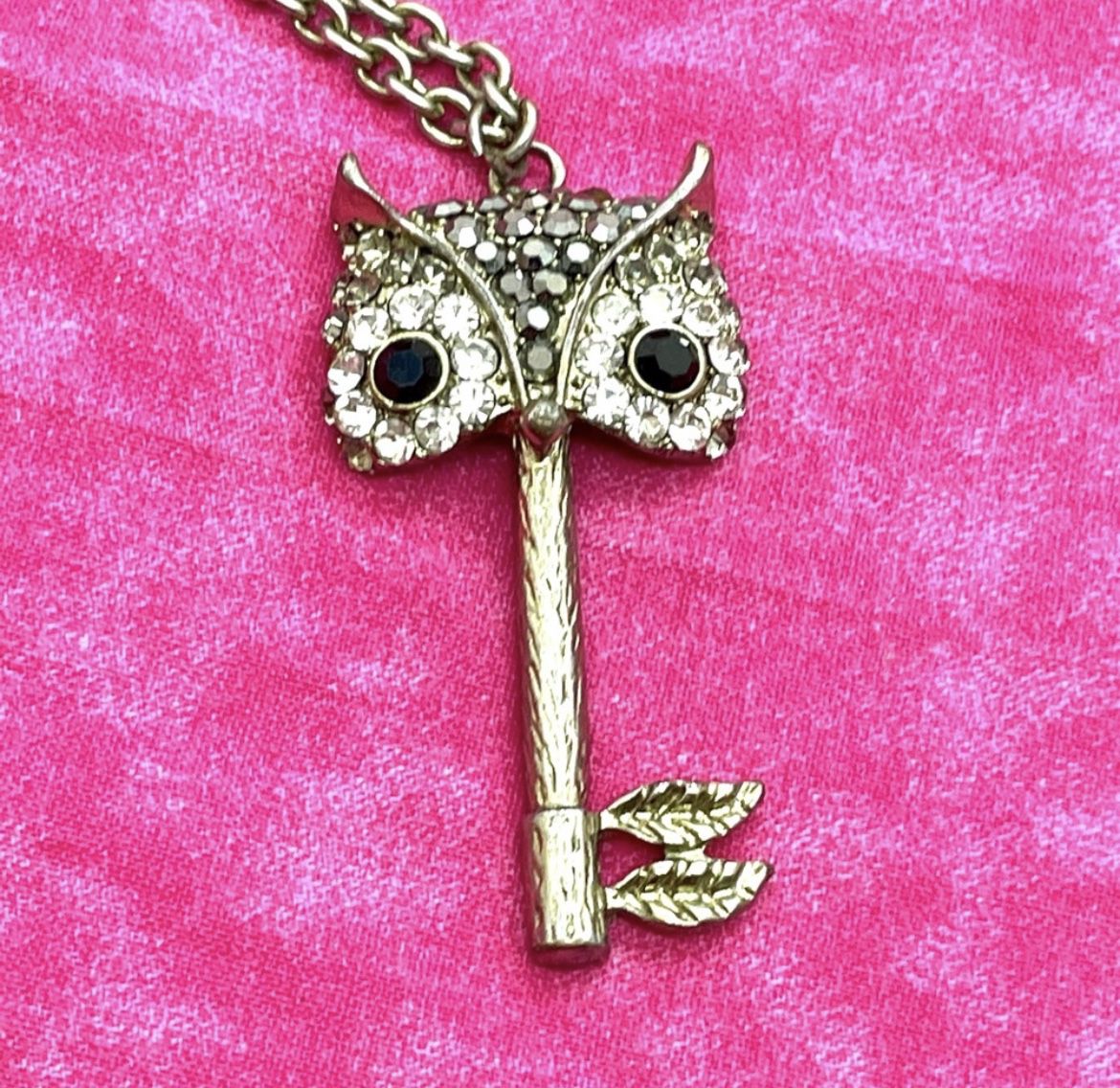 Crystal Paved Owl Necklace