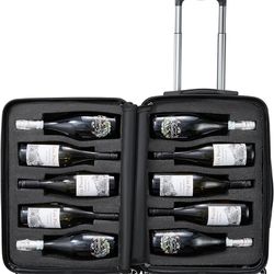 Wine Bottle Suitcase | Holds 10 Standard 750 ML Size Bottles | Universal Airplane Luggage Case