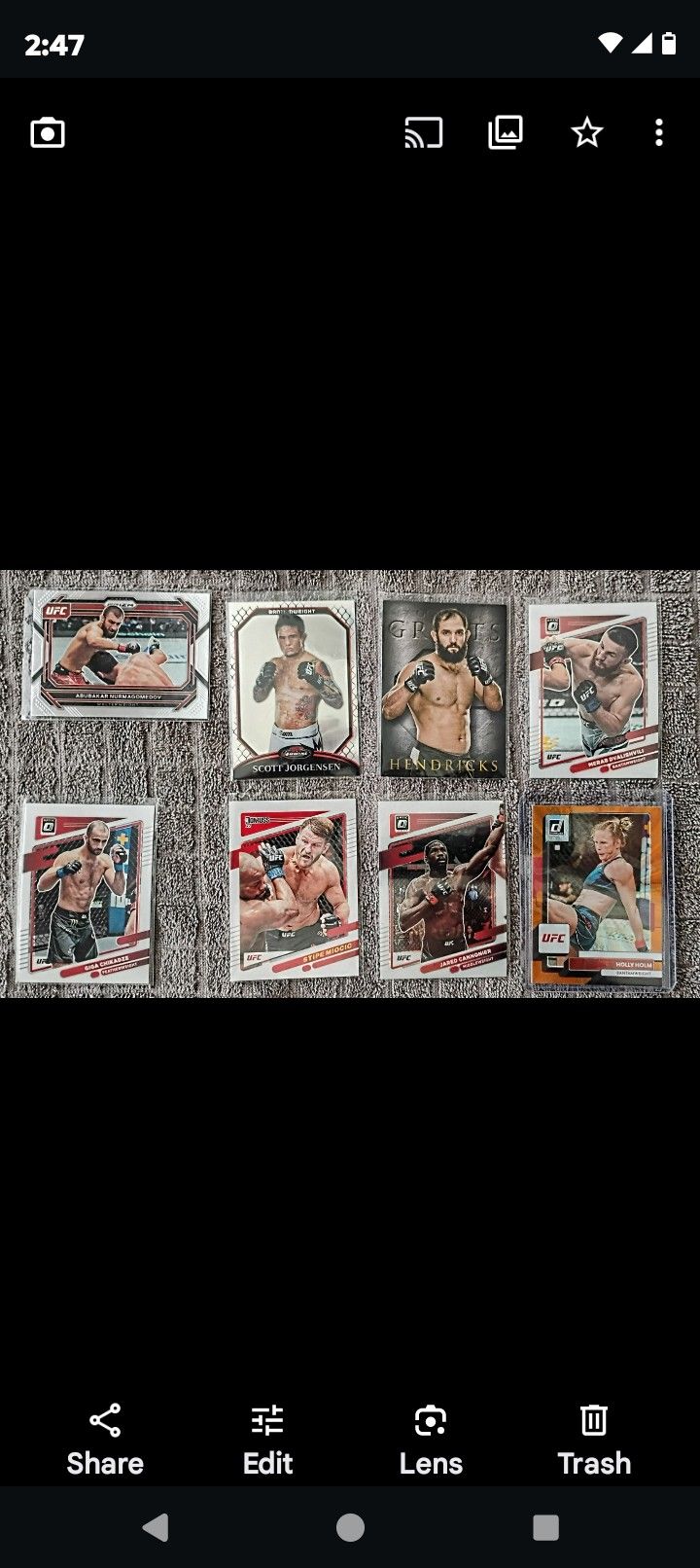 UFC top fighters of all time, auto/patch/silver/chrome 8 card lot.