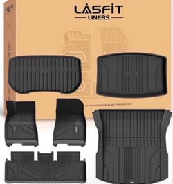 LASFIT Floor Mats for 2025 Tesla Model 3 Highland 2024 - 2026 Model 3 All Weather Model 3  Cargo Liner Front Rear Trunk Mat Full Set Car Mats 6 PC
