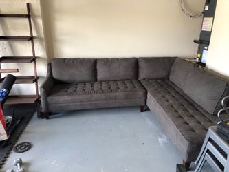Dark grey/brown modern havertys couch