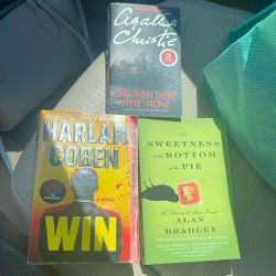 Books, Harlan Coben, Alan Bradley, Agatha Christie 