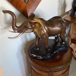 Bronze On marble elephant 