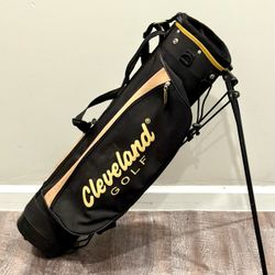 RARE Cleveland Golf Junior Stand Bag 3-Way Divider Black/Gold Youth Kids Carry
